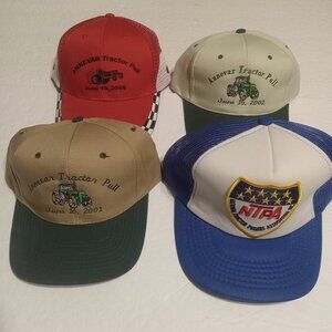 VTG Tractor Pull Hats/Caps Lot of 4
